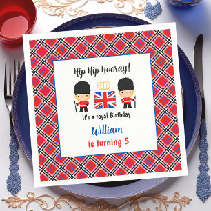 Royal London Guards British Tartan Boy Birthday Napkins