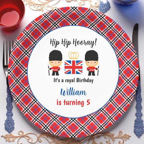 Royal London Guards British Tartan Boy Birthday Paper Plates