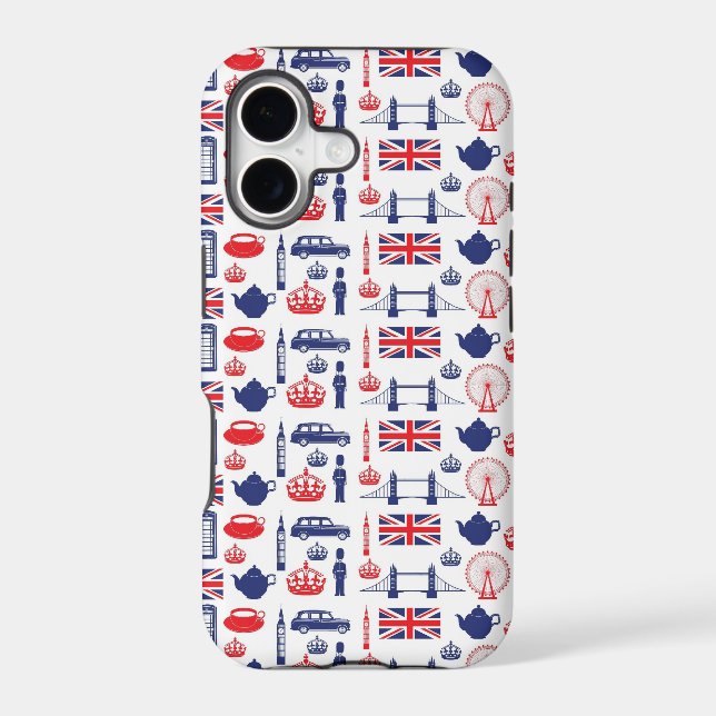 Royal London Landmarks Pattern Iphone Case (Back)