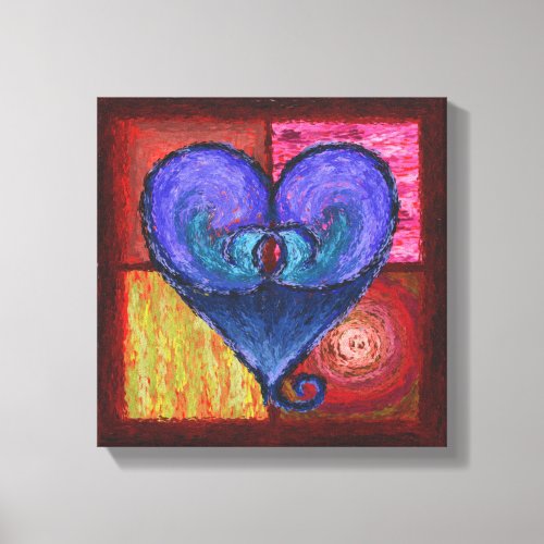 Royal Lustrous Heart Wrapped Canvas