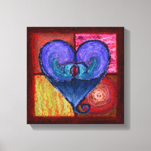 Royal Lustrous Heart Wrapped Canvas Print
