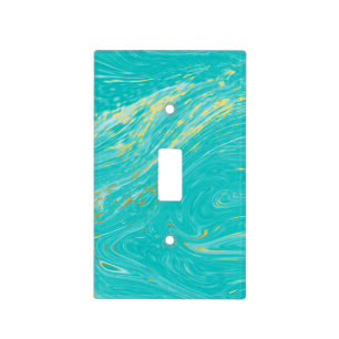 Royal luxury elegant Marble Gold Blue design Light Switch Cover