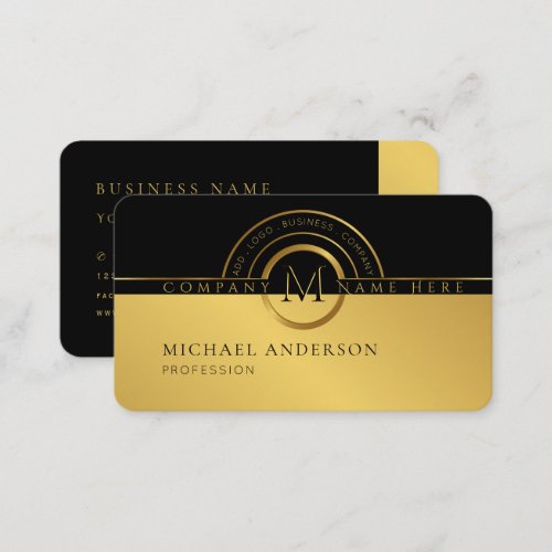Royal Luxury Gold Round Abstract Professional  Business Card