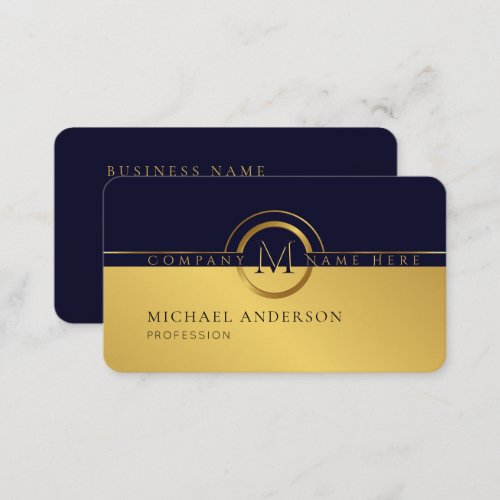 Royal Luxury Golden Round Abstract Professional Business Card