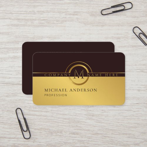 Royal Luxury Golden  Round Abstract Professional Business Card