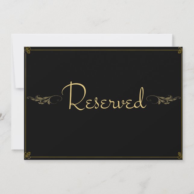 Royal luxury  "Reserved"  Wedding Sign Card (Front)