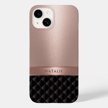 Royal Luxury Rose Gold Custom Name Case-mate Iphone 14 Case by caseplus at Zazzle