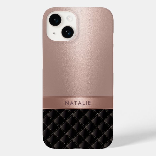 Royal Luxury Rose Gold Custom Name Case-Mate iPhone Case (Back)