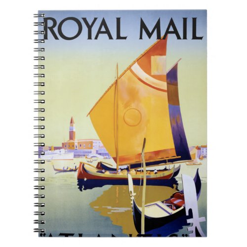 Royal Mail Atlantis Cruise Vintage Poster Restored Notebook