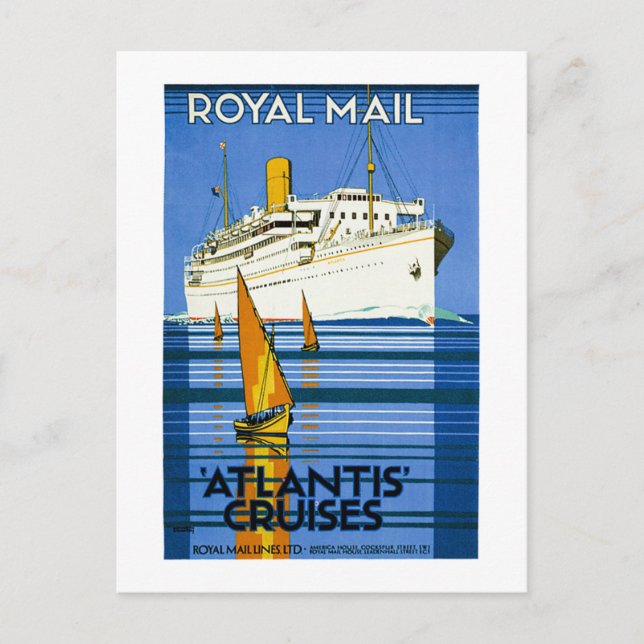 Royal Mail Atlantis Cruises Vintage Postcard (Front)