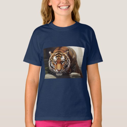 Royal Majesty Realistic Tiger Sketch T_Shirt
