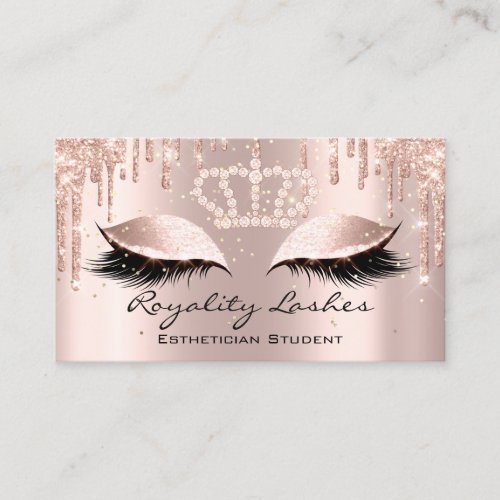 Royal Makeup Artist Lashes Crown Drips Princess Business Card