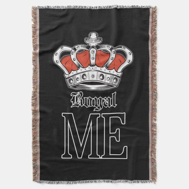 Royal Me - Orange Throw Blanket (Front Vertical)