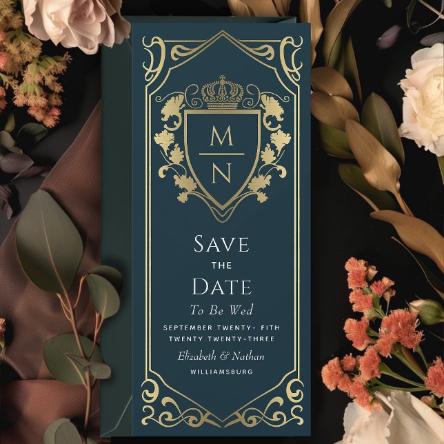 Royal Medieval Fantasy Monogram Save the Date Invitation (Creator Uploaded)