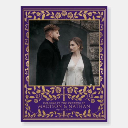 Royal Medieval Sword Wedding Photo Welcome Sign