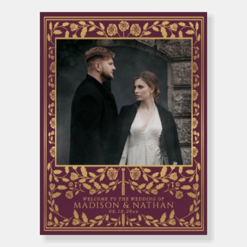 Royal Medieval Sword Wedding Photo Welcome Sign