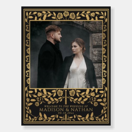 Royal Medieval Sword Wedding Photo Welcome Sign