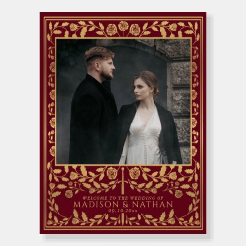 Royal Medieval Sword Wedding Photo Welcome Sign