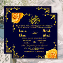 Royal Mehndi Yellow Rose Islamic Muslim Wedding