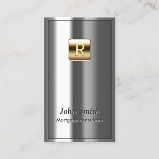 Customizable Royal Metallic Mortgage Agent Business Card