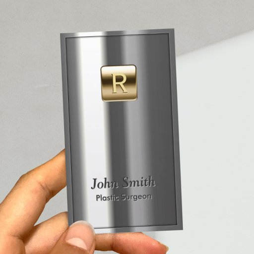 Customizable Royal Metallic Plastic Surgeon Business Card