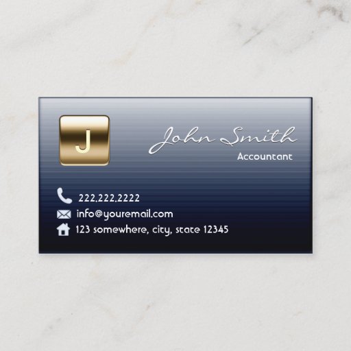 Customizable Royal Midnight Blue Accountant Business Card