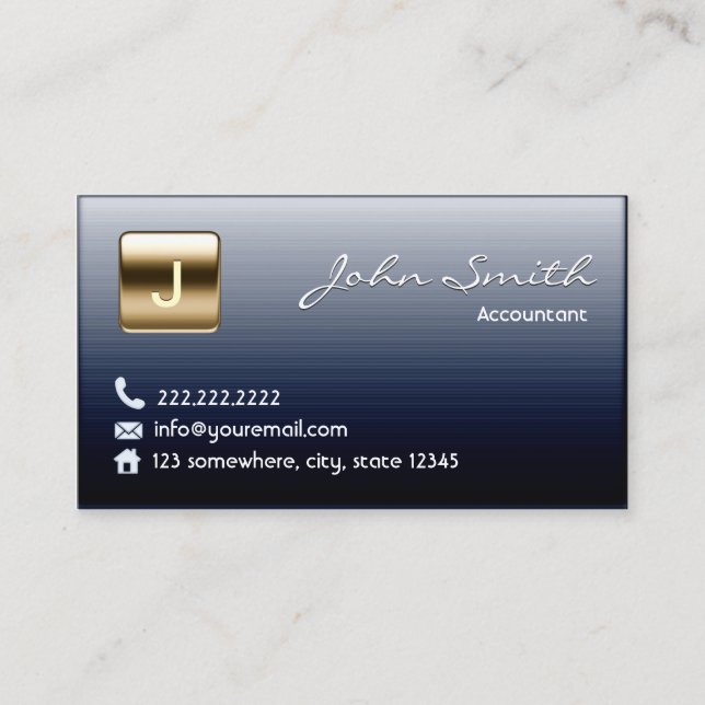 Royal Midnight Blue Accountant Business Card (Front)