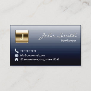 Royal Midnight Blue Bookkeeper Business Card