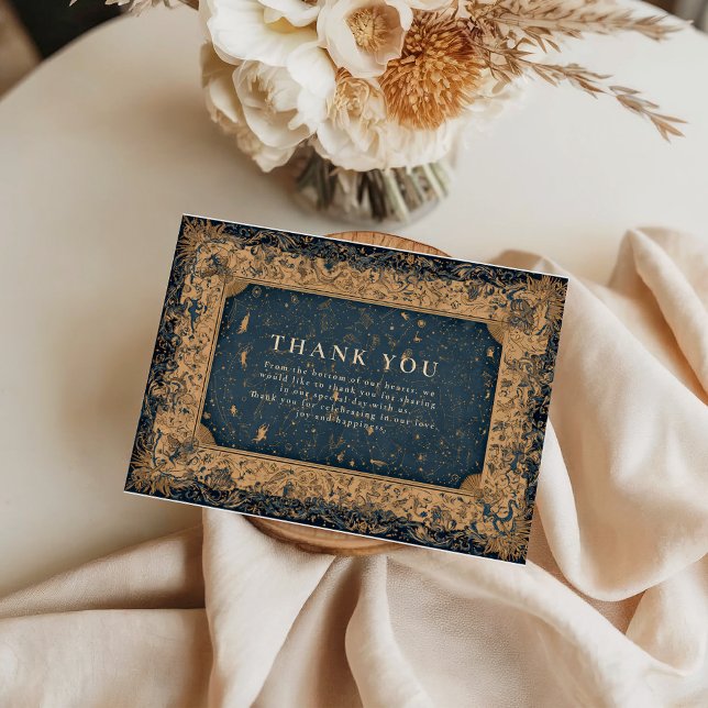 Royal Midnight Celestial Wedding Thank You Card (Creator Uploaded)