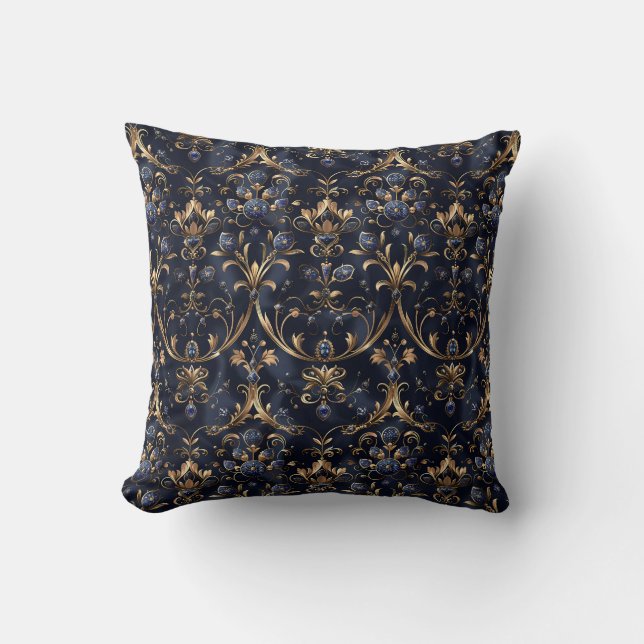 Royal Midnight Elegance Princesscore Throw Pillow (Front)