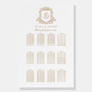  Royal Monogram Crest Wedding Seating Chart Foam Board