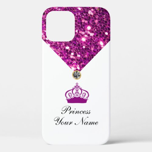 Royal Monogram Glitzy Girly Bling iPhone 12 Case
