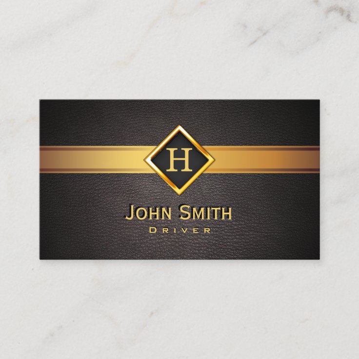 Royal Monogram Gold Label Driver Business Card | Zazzle