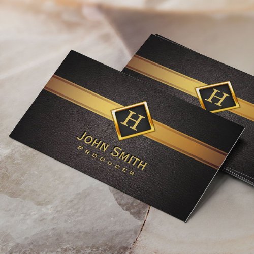 Royal Monogram Gold Label Producer Business Card