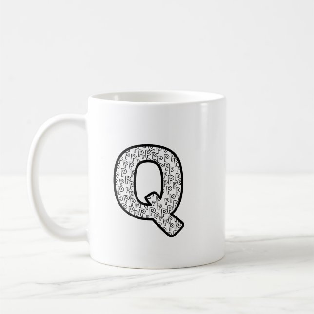 Royal Monogram Letter Q - Minimalist Luxury Art Mu Coffee Mug (Left)