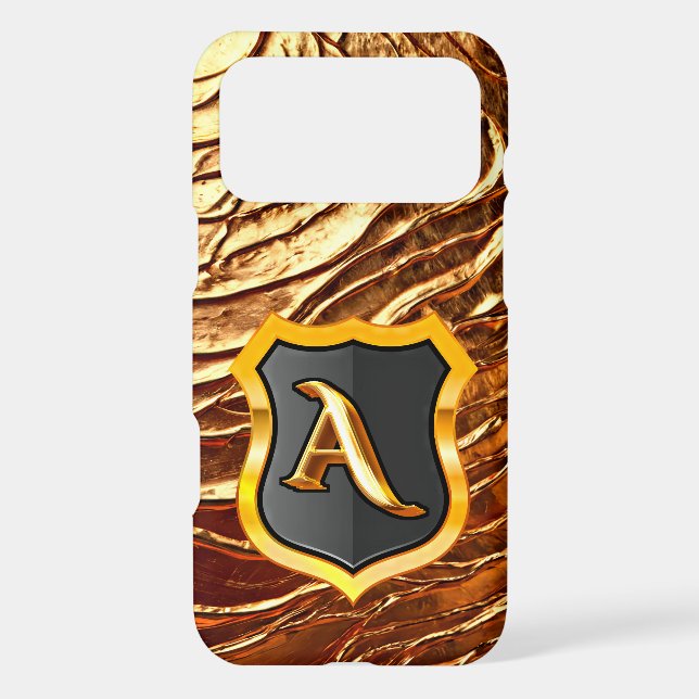 Royal Monogram Shield - Letter A (Gold) Iphone Case (Back)