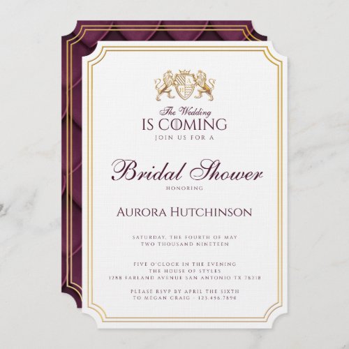 Royal Muse Fantasy Dragon Scale Bridal Shower Invitation