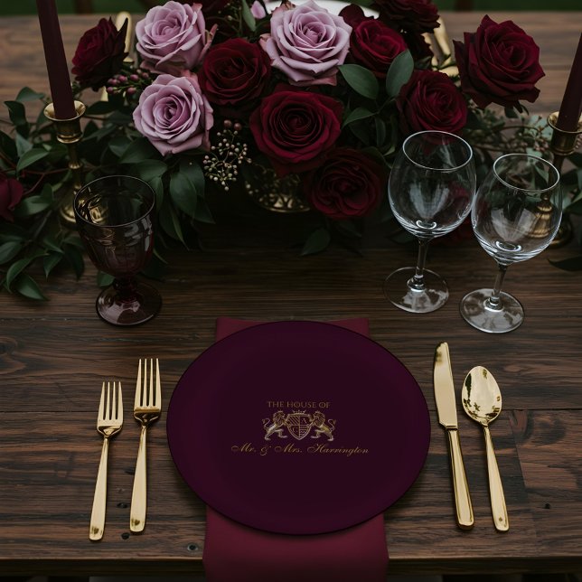 Royal Muse Medieval Fantasy Lion Emblem Wedding Paper Plates (Royal Muse Medieval Fantasy Lion Emblem Wedding Paper Plates)