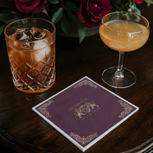 Royal Muse Medieval Fantasy Monogram Lion Emblem Napkins