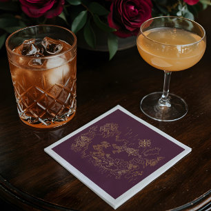 Royal Muse Medieval Fantasy Old World Map Wedding Napkins