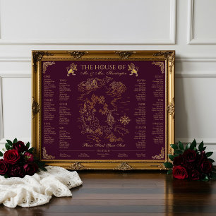 Royal Muse Medieval Fantasy Old World Map Wedding Poster