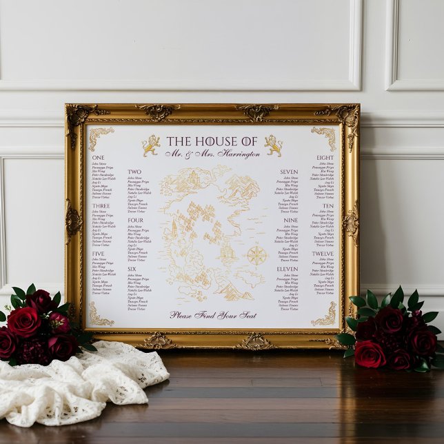 Royal Muse Medieval Fantasy Old World Map Wedding Poster (Royal Muse Medieval Fantasy Old World Map Wedding Poster)