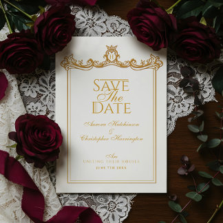 Royal Muse Medieval Fantasy Ornate Plum Wedding Save The Date