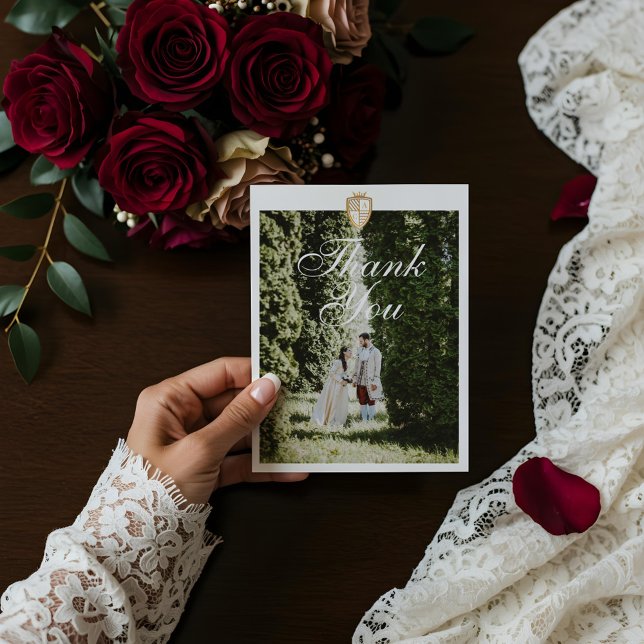 Royal Muse Medieval Fantasy Photo Thank You Holiday Postcard (Royal Muse Medieval Fantasy Photo Thank You Holiday Postcard)