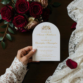 Royal Muse Medieval Fantasy Plum Floral Wedding Invitation