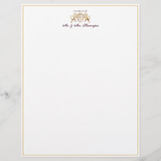 Royal Muse Medieval Lion Crest & Floral Wedding Letterhead