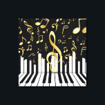 Royal Music Note black gold piano keys Canvas Print<br><div class="desc">Music Note Luxury design. You are welcome to visit my store for more beautiful products.</div>