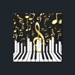 Royal Music Note black gold piano keys Canvas Print<br><div class="desc">Music Note Luxury design. You are welcome to visit my store for more beautiful products.</div>