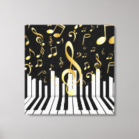 Royal Music Note black gold piano keys