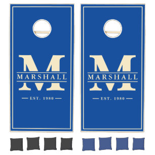 Royal Name & Initial Overlay Cornhole Set